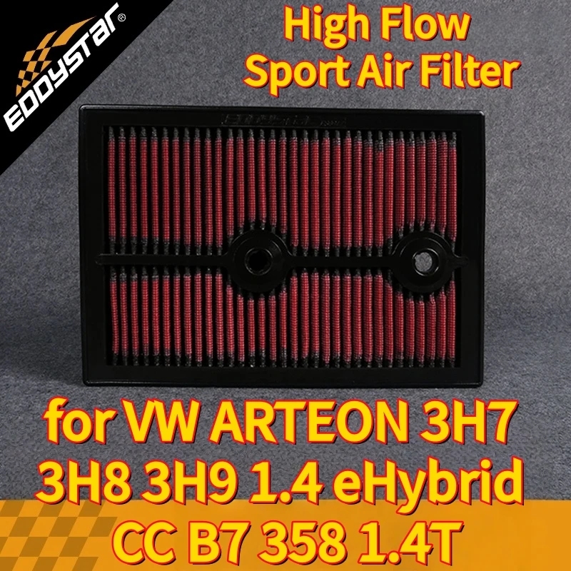 

Спортивный воздушный фильтр с высоким расходом для VW ARTEON 3H7 3H8 3H9 1,4 eHybrid CC B7 358 1,4T моющиеся гоночные впускные фильтры