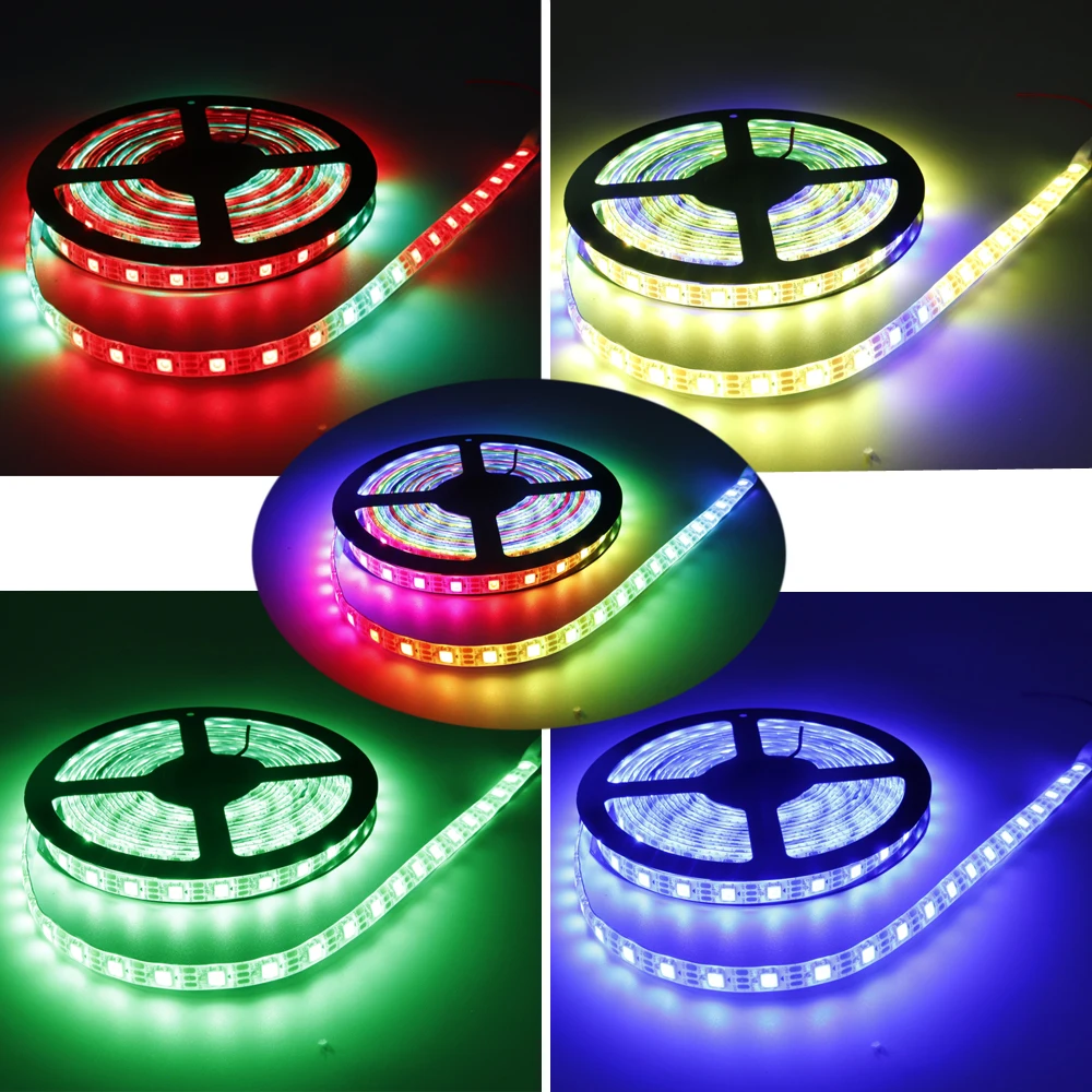 WS2812B LED Strip Individually Addressable Smart RGB LED Strip Waterproofith and 28Keys Bluetooth Music Controller Kit DC5V