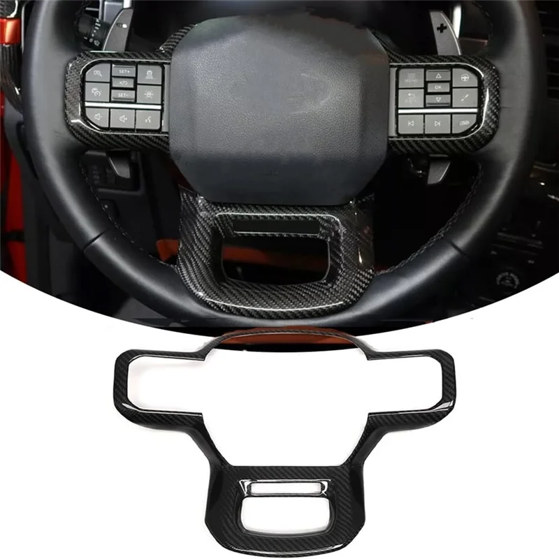 

NEW-For Ford F150 Raptor 2021-2024 Interior Accessories Dry Carbon Fiber Car Steering Wheel Cover Trim