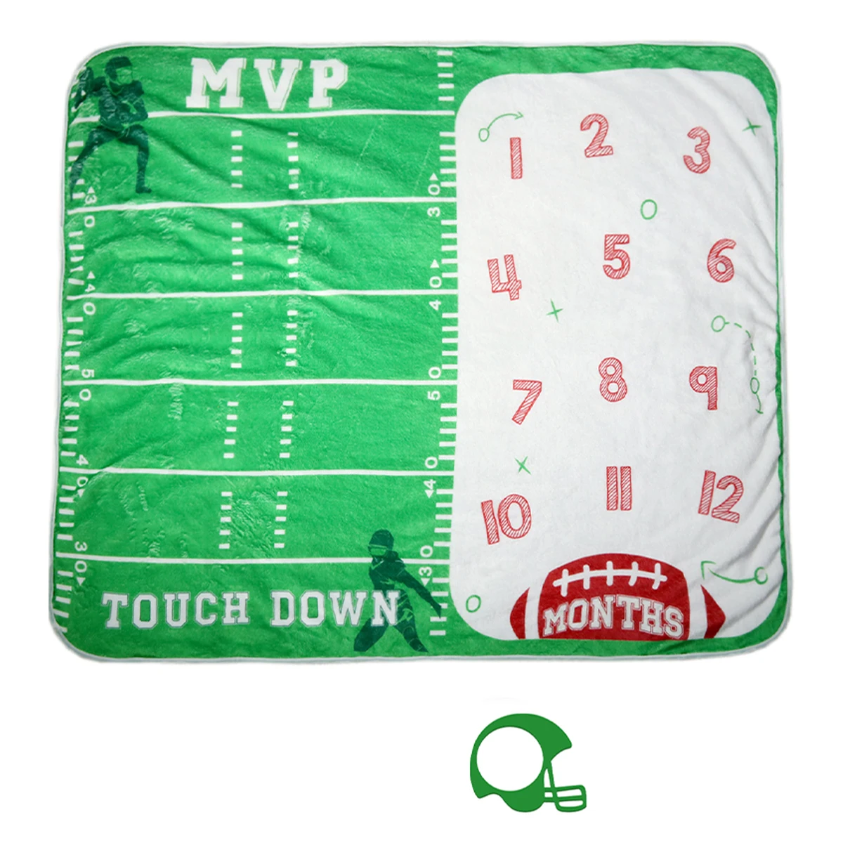 Ylsteed Baby Green Rugby Milestone Blanket Newborn Photography Props Picture Shooting Backdrop Baby Monthly Growing Up Souvenir