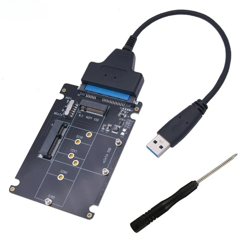SSD Adapter M.2 NGFF or MSATA To SATA 3.0 Adapter USB 3.0 To 2.5 SATA Hard Disk 2 in 1 Converter Reader Card Cable for PC Laptop