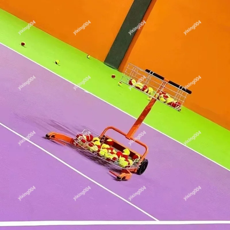 

Portable Tennis Ball Pickup Cart Push Pull Ball Collection Basket for Court Training