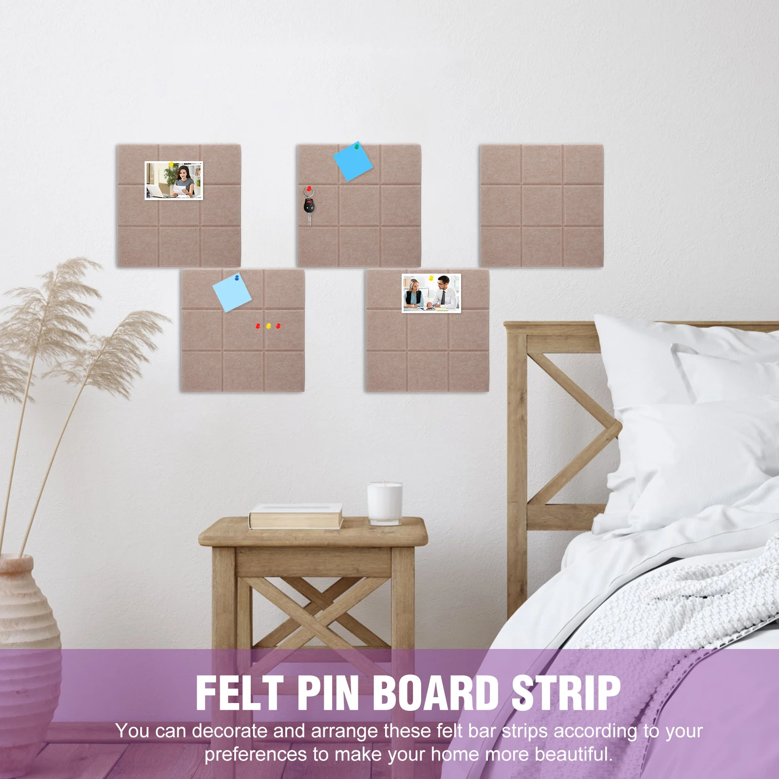 

6Pcs SelfAdhesive Felt Board Tiles For Home And School Decorative Display Board Memo Board Bulletin Board Decorations Wall Decor