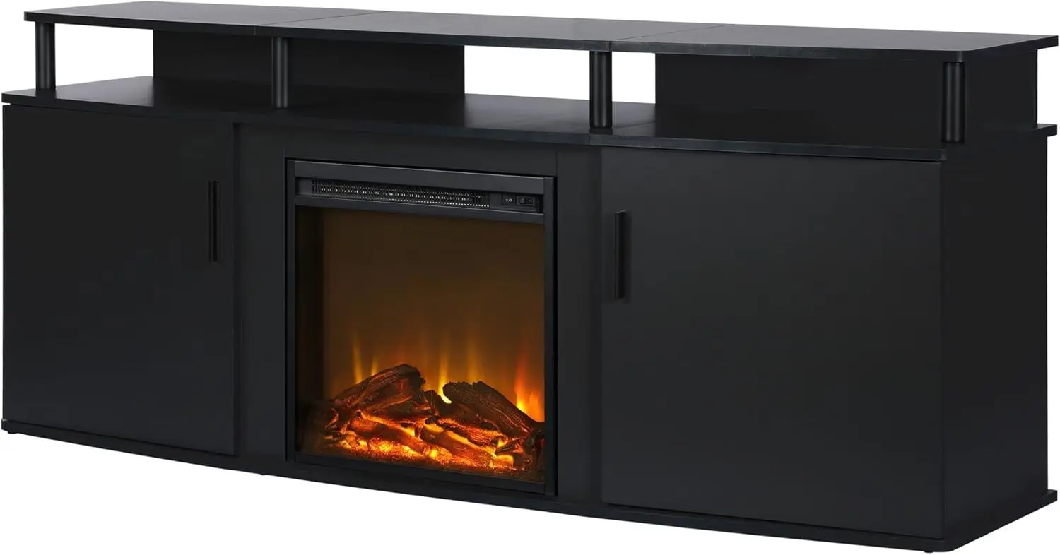 Carson Fireplace TV Stand for TVs up to 70 Inch, Replaceable Electric Fireplace Insert Heater image 3