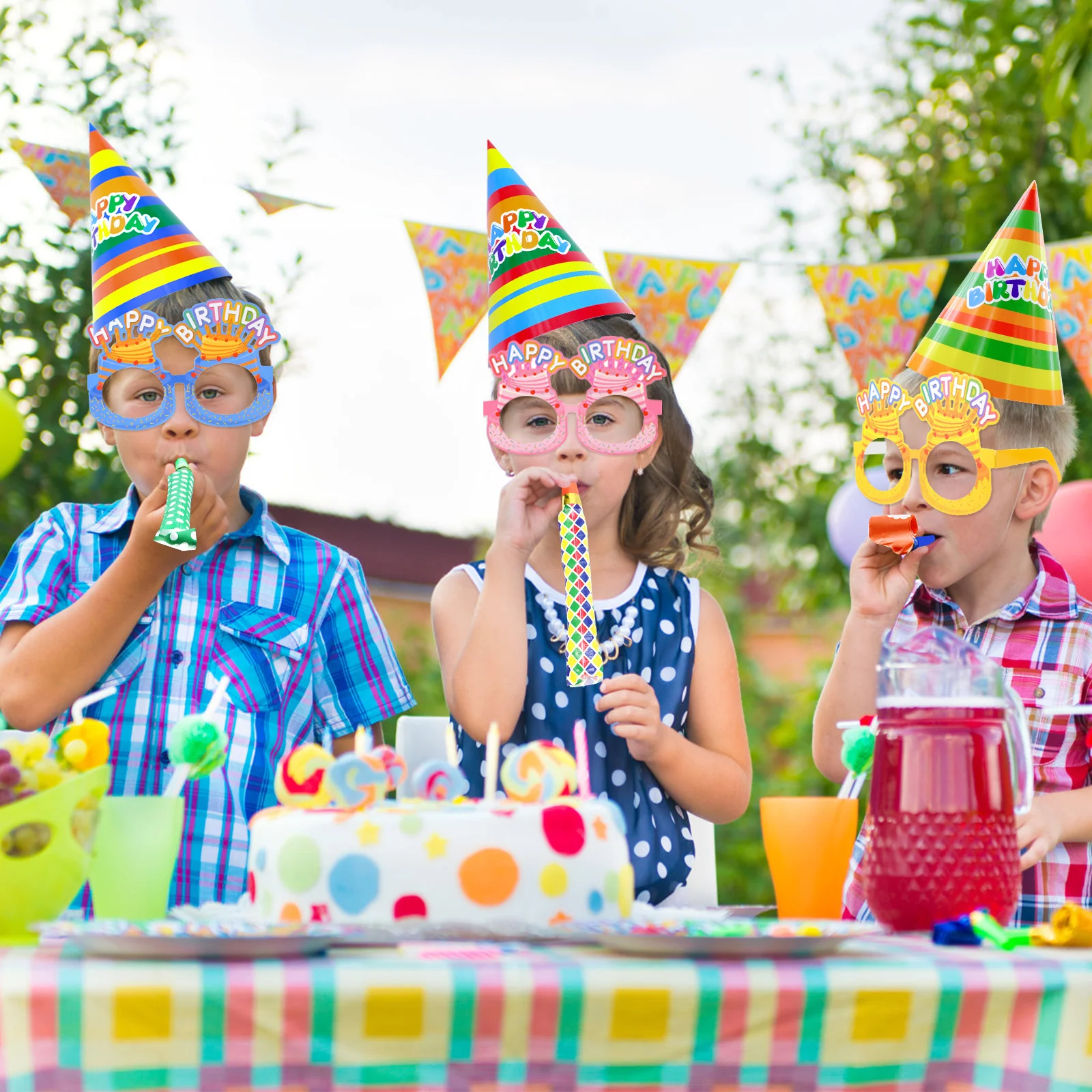 

50 pcs Party Blowers Colorful Paper Blowouts Noisemakers For Kids Birthday Holiday Sports Events Carnival Party Bag Fillers