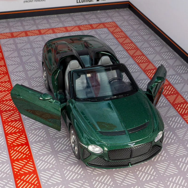 1:32 Bentley Mulliner Bacalar convertible alloy sports car model with rich details, fine workmanship, and good quality