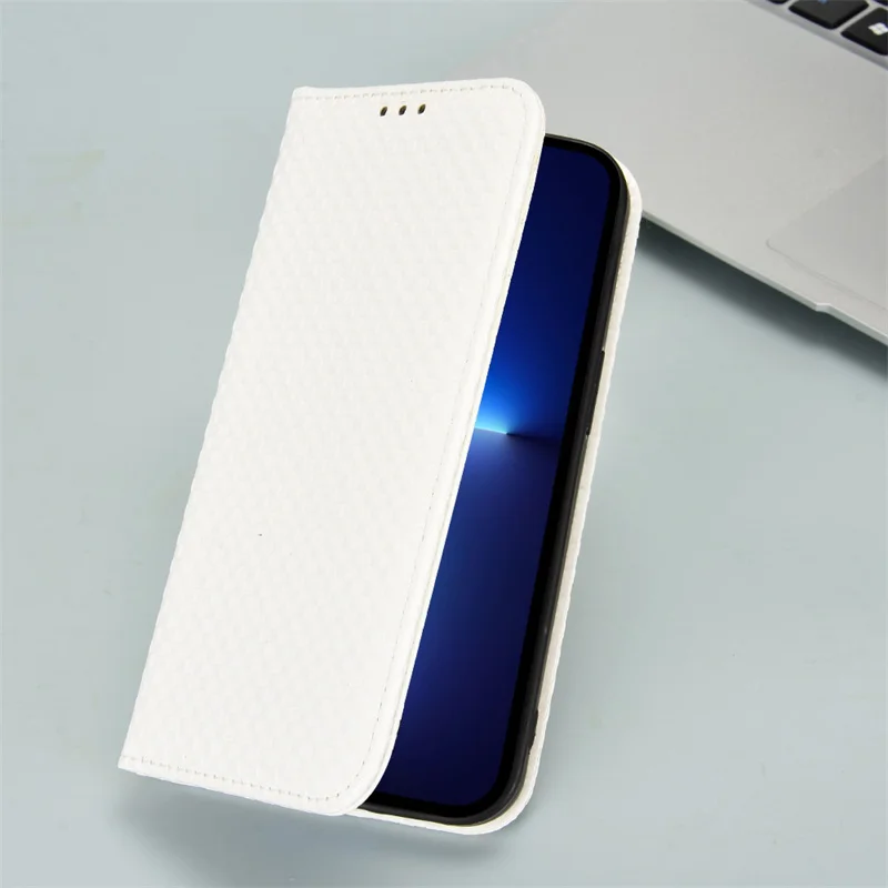 For Fujitsu Arrows We F-51B Pearlescent Plaid Magnetic Phone Flip Cover Case Fashion Simple Magnetic Leather Case Cover