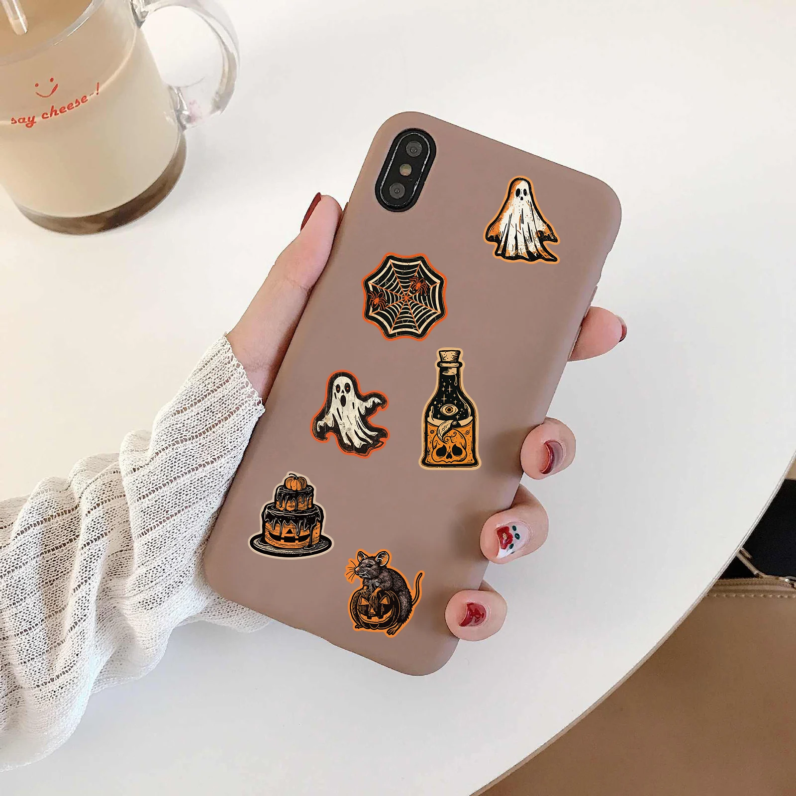 50/100PCS Happy Retro Halloween Sticker Phone Laptop Luggage Pumpkin Scrapbooking Graffiti Office Motorcycle Gift Sticker