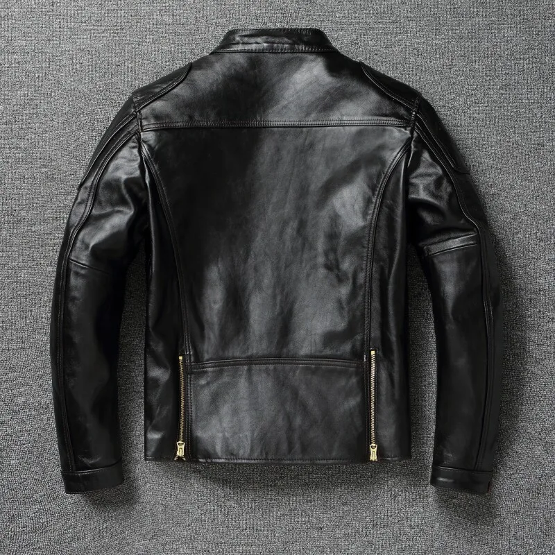 Wholesales.2026 Brand New Single Rider Real Leather Jacket.Men Tea Core Horsehide Coat.Vintage Style Plus Wear