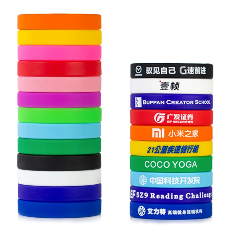 100PCS Customized Wristband Silicone Printed Debossed Armband Custom Personalized Bracelets for Party Event Gift Wedding Favors