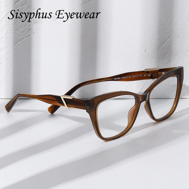 European and American Cat-Eye Retro Glasses for Women, High-End Acetate Spring Leg Flat Mirrors, Fashionable Reading Glasses