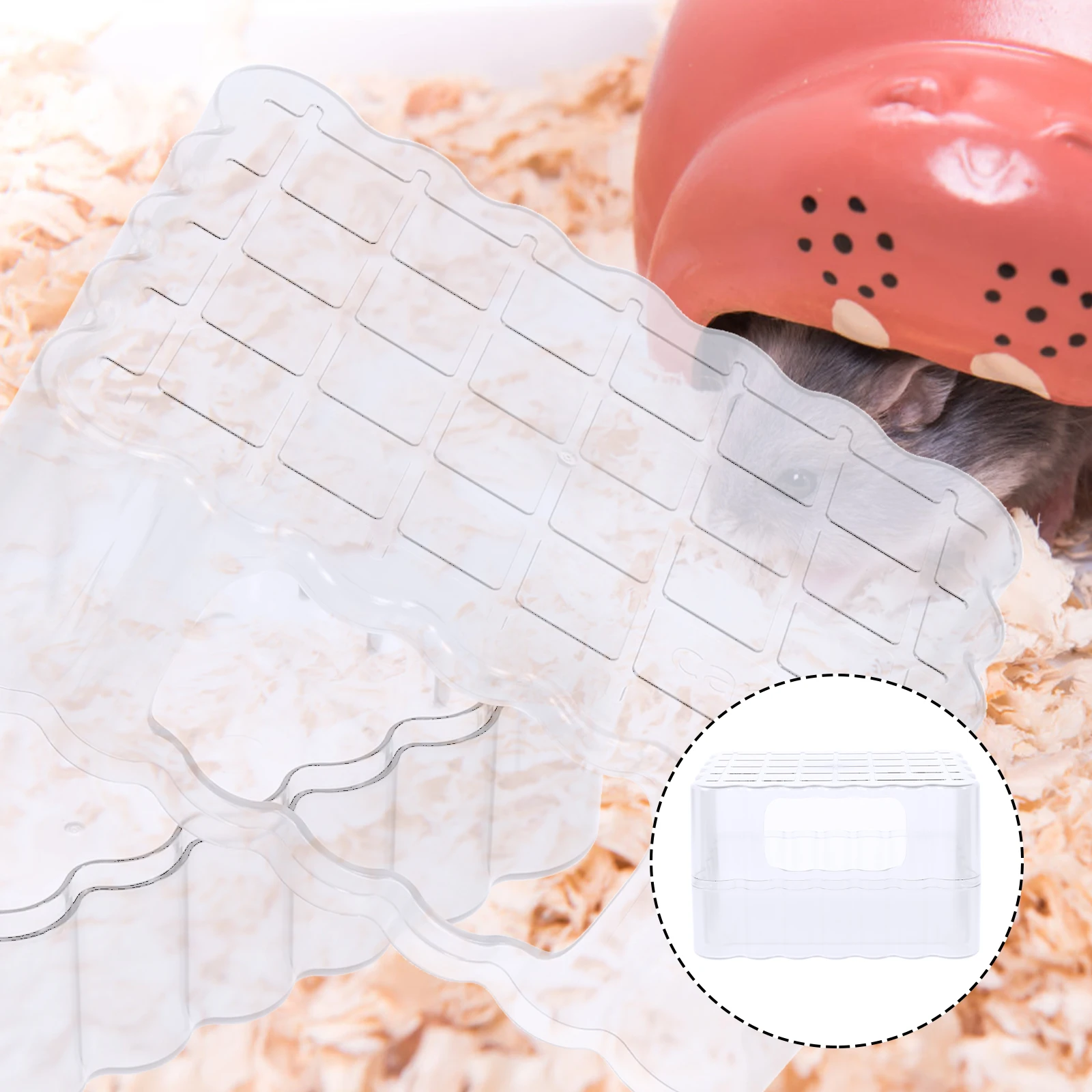 

Small Animals Urine Sand Basin Hamster Bathtub Transparent Container Wear Resistant Sand Box Clear Bath Container Pet Supplies