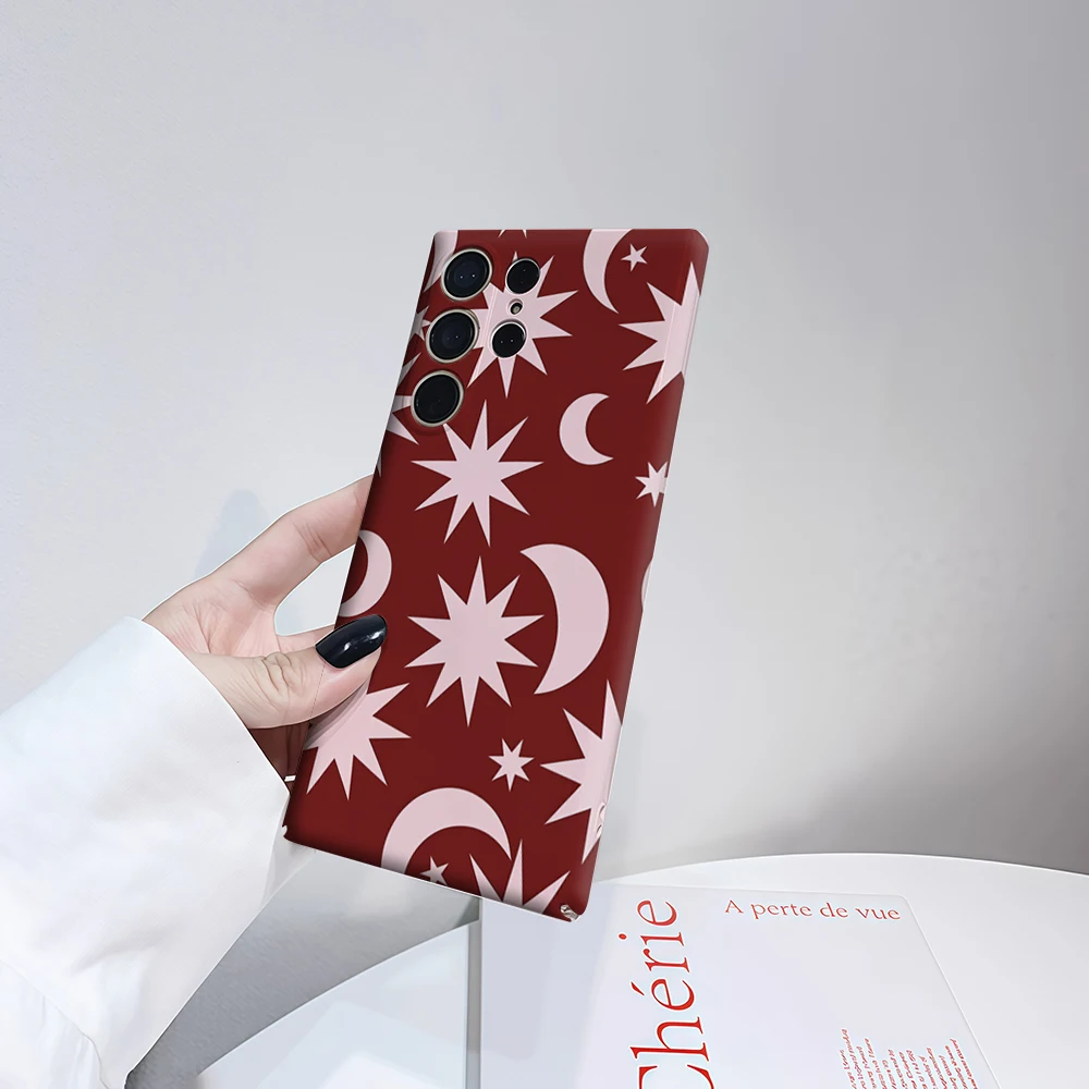 Star Geometry Phone Case for Samsung Galaxy S25 Ultra S24 S23 Ultra Plus Shockproof Double Layer Back Cover