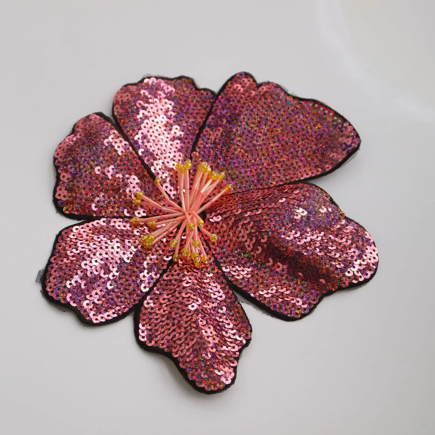 Patch di fiori di paillettes fatte a mano grandi fai-da-te per abbigliamento cucire su ricami appliques decorazione di vestiti