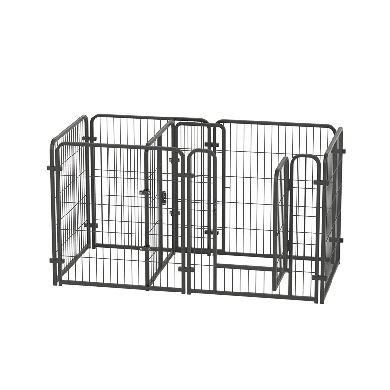 Factory Outlet Heavy Duty Cage Pet Dog Cat Barrier Fence Exercise Octagonal Metal Dog Fence Outdoor Enclosure Airy Portable