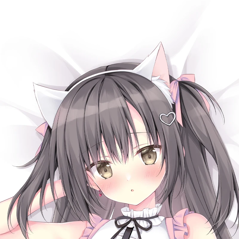

Dakimakura Anime Pillow Case Kurokami Nekomimi Maid-chan Double-sided Print Of Life-size Body Pillowcase Gifts