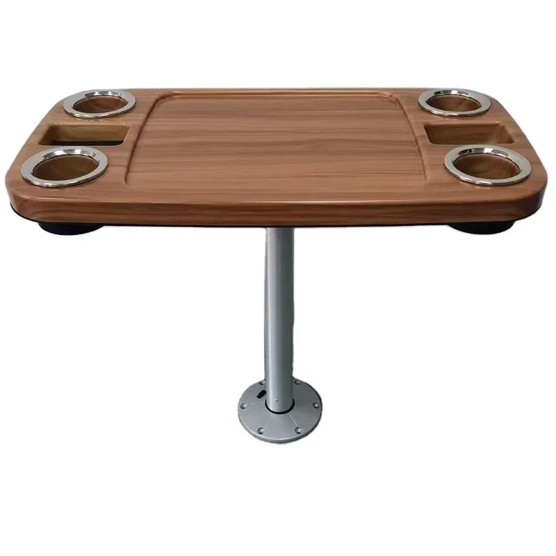 

FOR Rectangular ABS table wood grain balcony table light outdoor sunscreen tea table yacht saloon car ship accessories