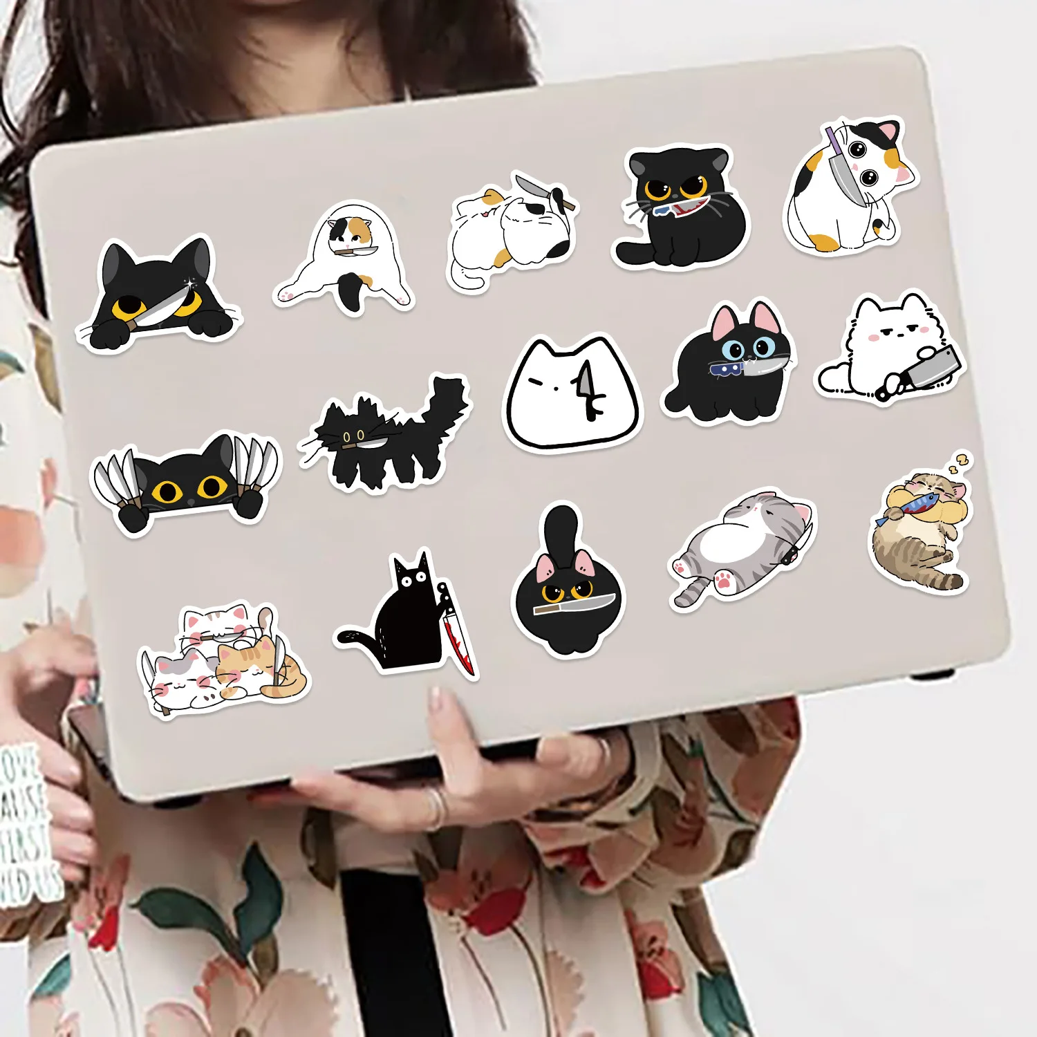 50 قطعة Kawaii شقي القط الملونة الجمالية ملصق يدوي الصنع الأطفال الديكور سكرابوكينغ لوازم المحاسبة اليدوية