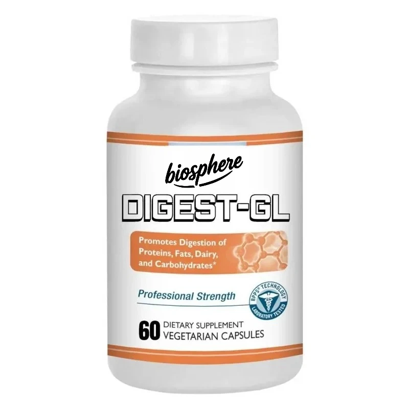 

Digestive enzyme vegetarian capsule, used for digestion and relief of bloating health support