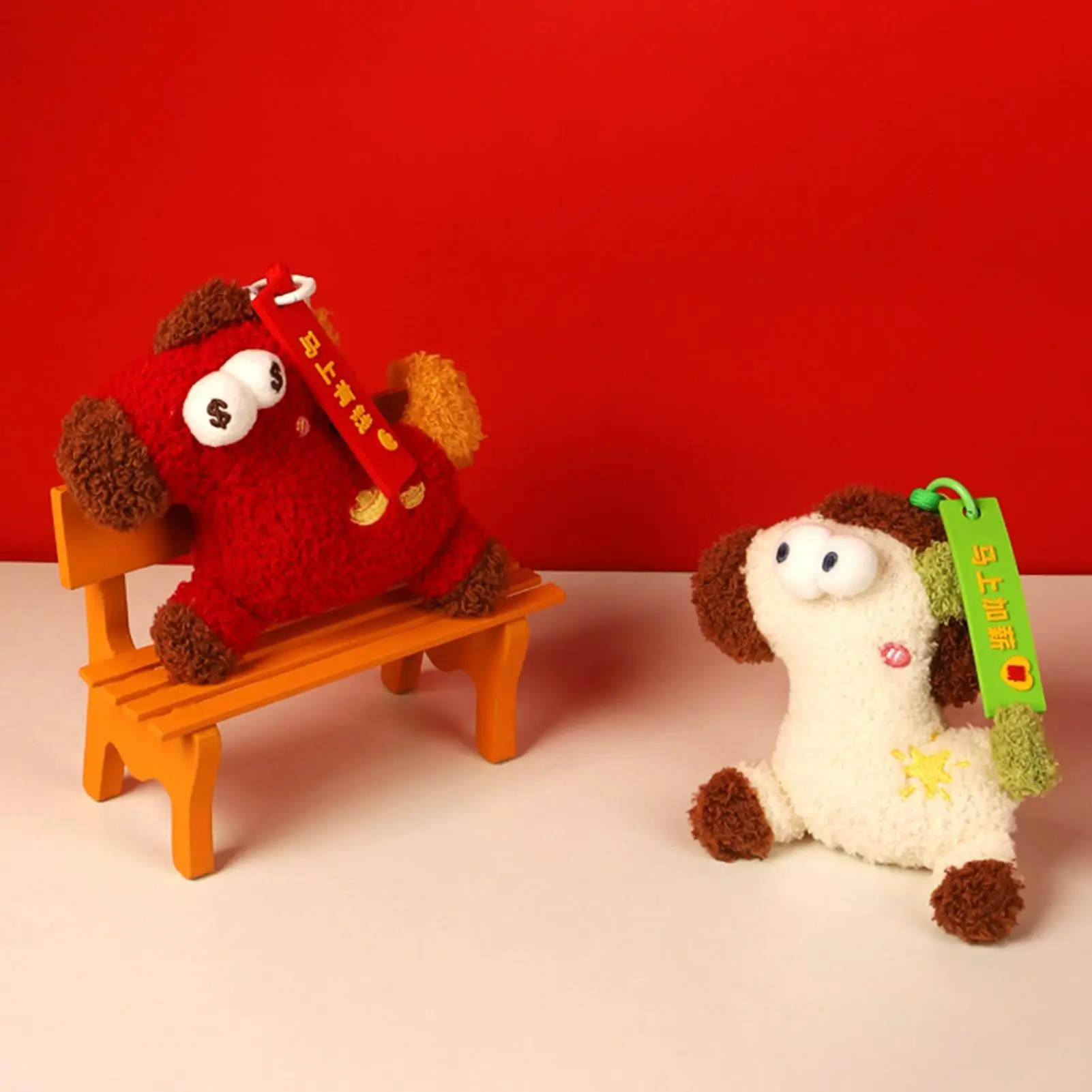 Big Eyes Plush Keychain Cute Animal Fortune Charm Pendant for Women Girls Backpack Purse Wallet School Supplies Party Favor