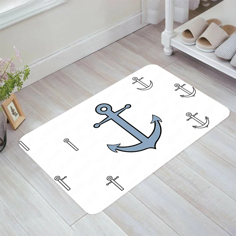 Boat Anchor Floor Mat Carpets Balcony Carpet Entrance of House Living Room Rugs Kitchen Rug Home Foot Doormat Door Mats Bathroom