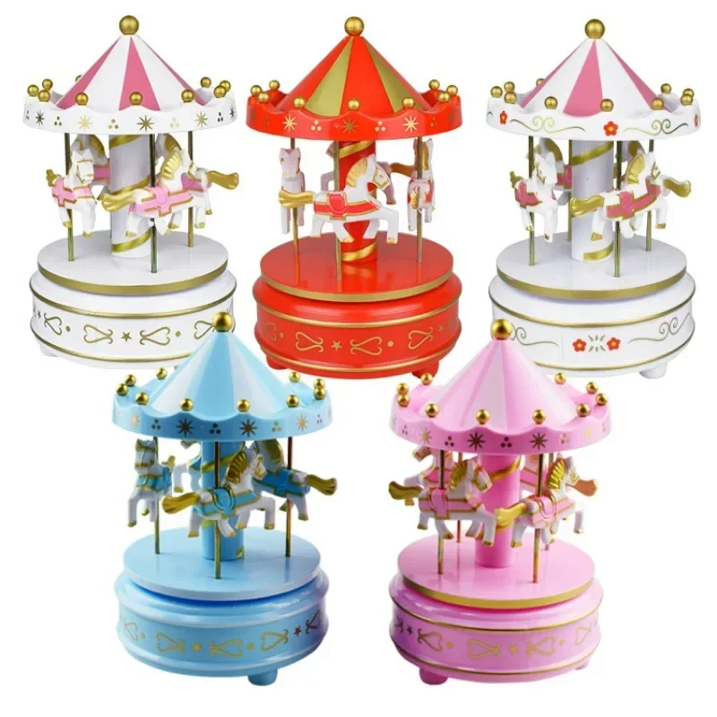 Merry-go-round music box children\'s creative toys music box cake baking ornaments Christmas decorations birthday gifts.