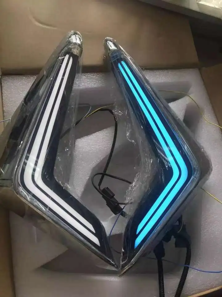 High Quality DRL LED Day Running Lamp  Daylight Fog Lamp with Running Turn Signal Light For To Yo Ta For Alphard