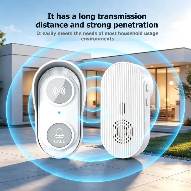 A20F-Wall Penetrable Wireless Doorbell For Home, No Wiring Needed, EU Plug, Intelligent Remote Control Caller