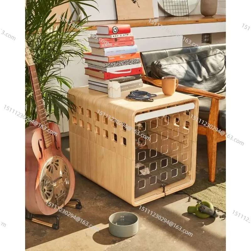 

Modern Transparent Acrylic Collapsible Wooden Frame Furniture Dog Kennel Dog Crate Bed Outdoor