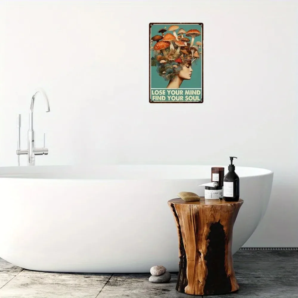 Metal Sign Lose Your Mind Find Your Soul Mushroom Hunter Dinner Cafe Wall Decor