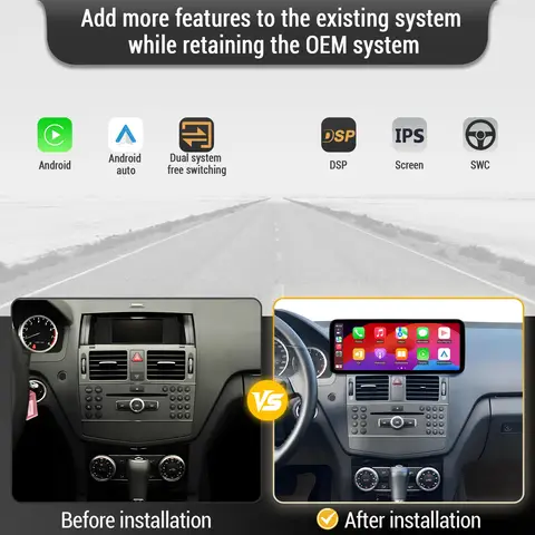 8 best sales touch screen video for mercedes benz c200 - №4