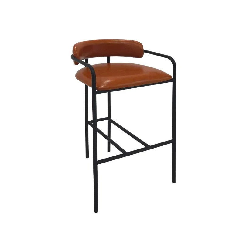 

Modern brown metal dining room stool with sturdy frame, suitable for commercial use
