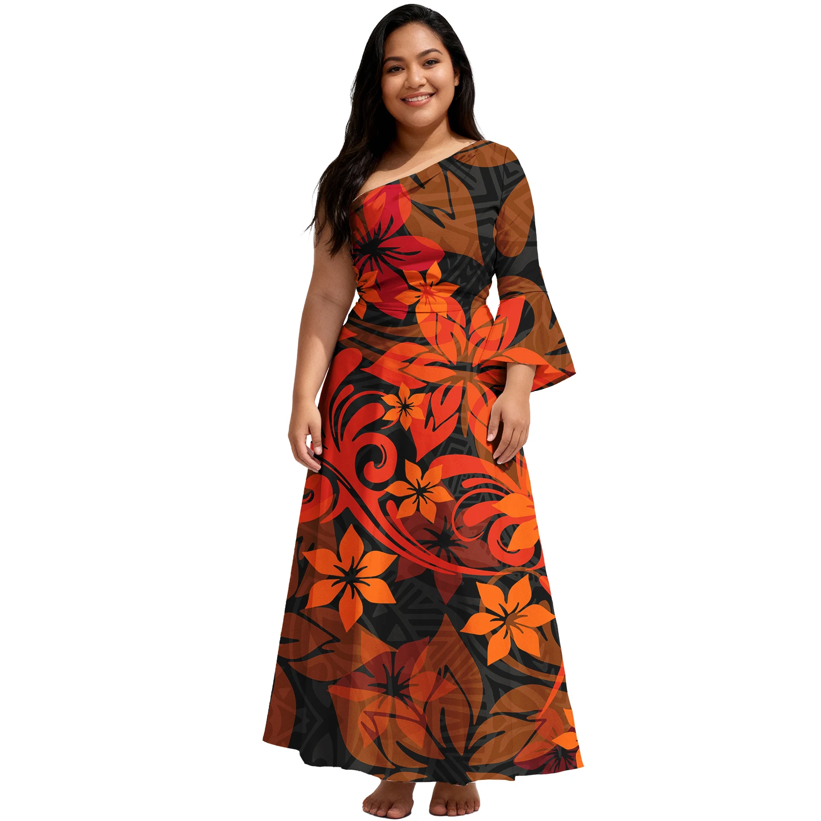 2026年プロムイブニング カスタムレディース服 サモア部族デザイン レディースドレス ハワイアン エレガント アロハドレス ポリネシア女性用ドレス