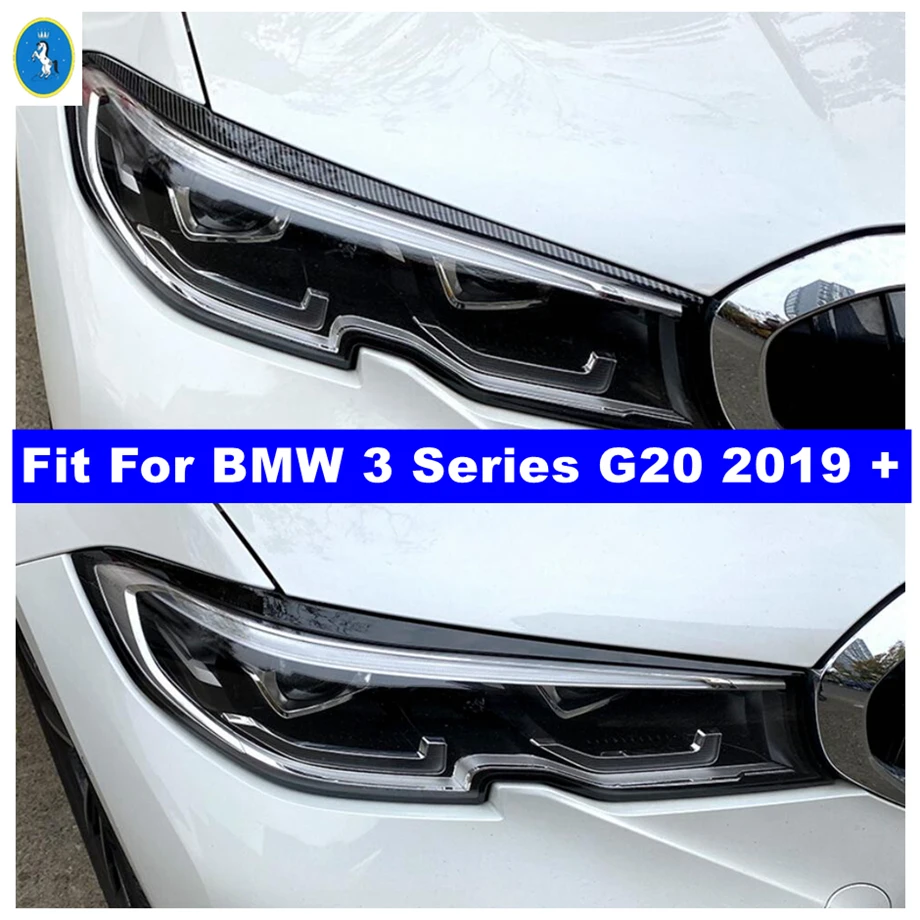 

Auto For BMW 3 Series G20 2019 - 2024 Front Head Lights Lamps Eyelid Eyebrow Decor Stripes Cover Trim Accessories Exterior Refit