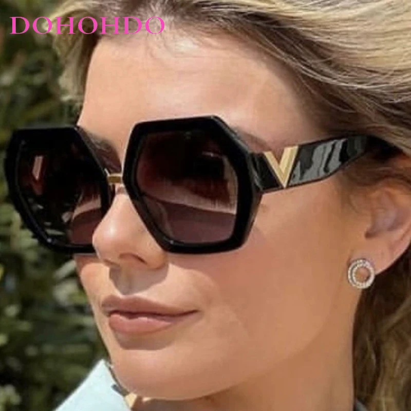

Retro Oversized Polygonal Multi-color Lenses Women's Sunglasses Luxury Designer Men Sunglass Travel Driving Shades UV400 Female