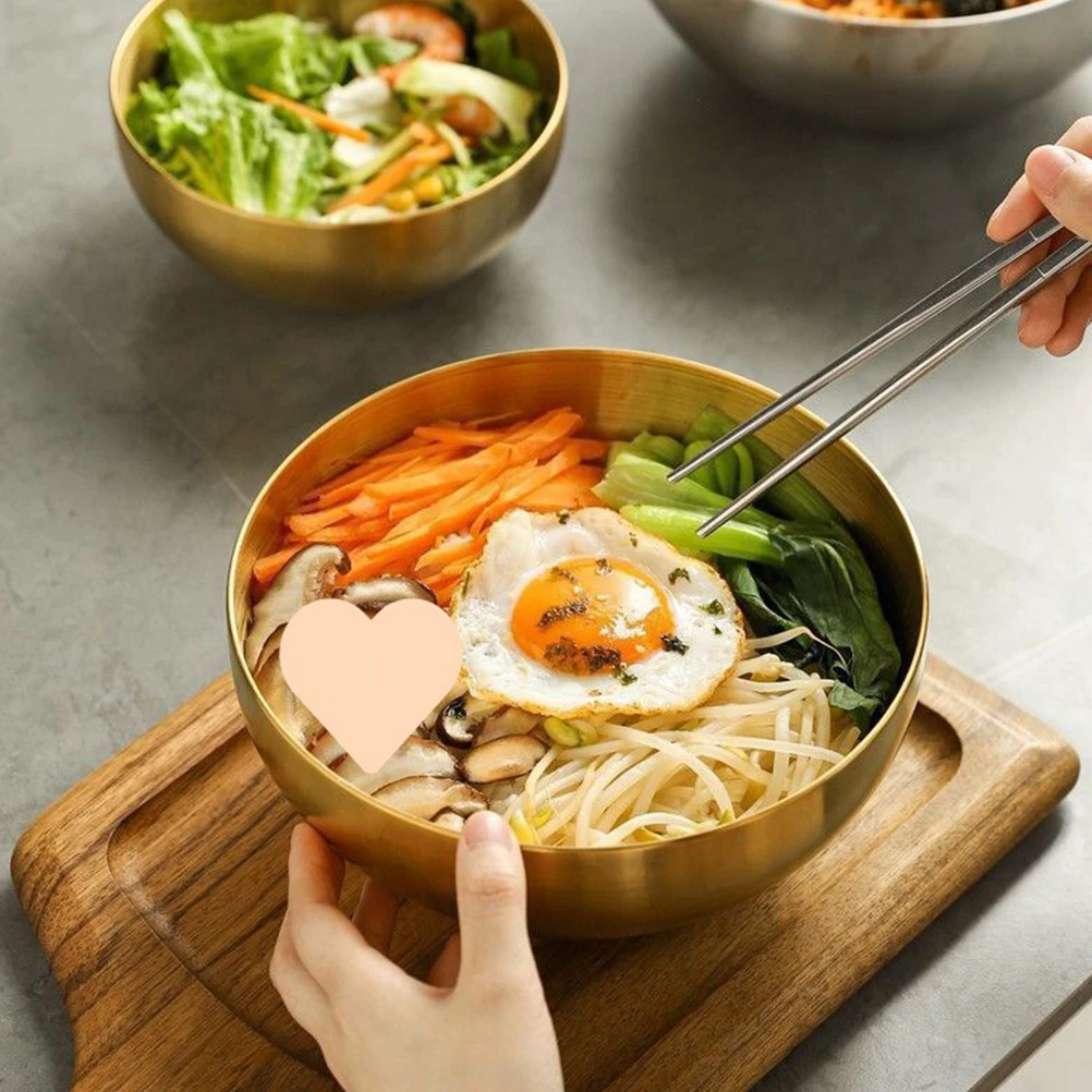 

Stainless Steel Food Double Layer Rice Container Soup Bowl Storage Organizer Large Kitchen Utensil Thickened Metal