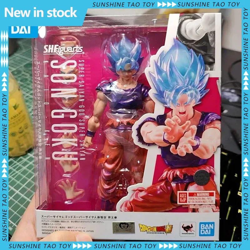 

N Stock Original Bandai S.h.figuarts Jump V30th Dragon Ball Z Shf Super Saiyan God Son Goku Ssgss Kaio-ken Anime Toys Gifts