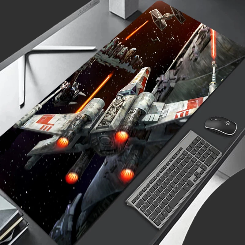 

Mousepad Large S-star Wars Spacecrafts Gaming Keyboard Gamer Mouse Pad on The Table Desk Mat coaster Anime PC carpet Mouse Mats
