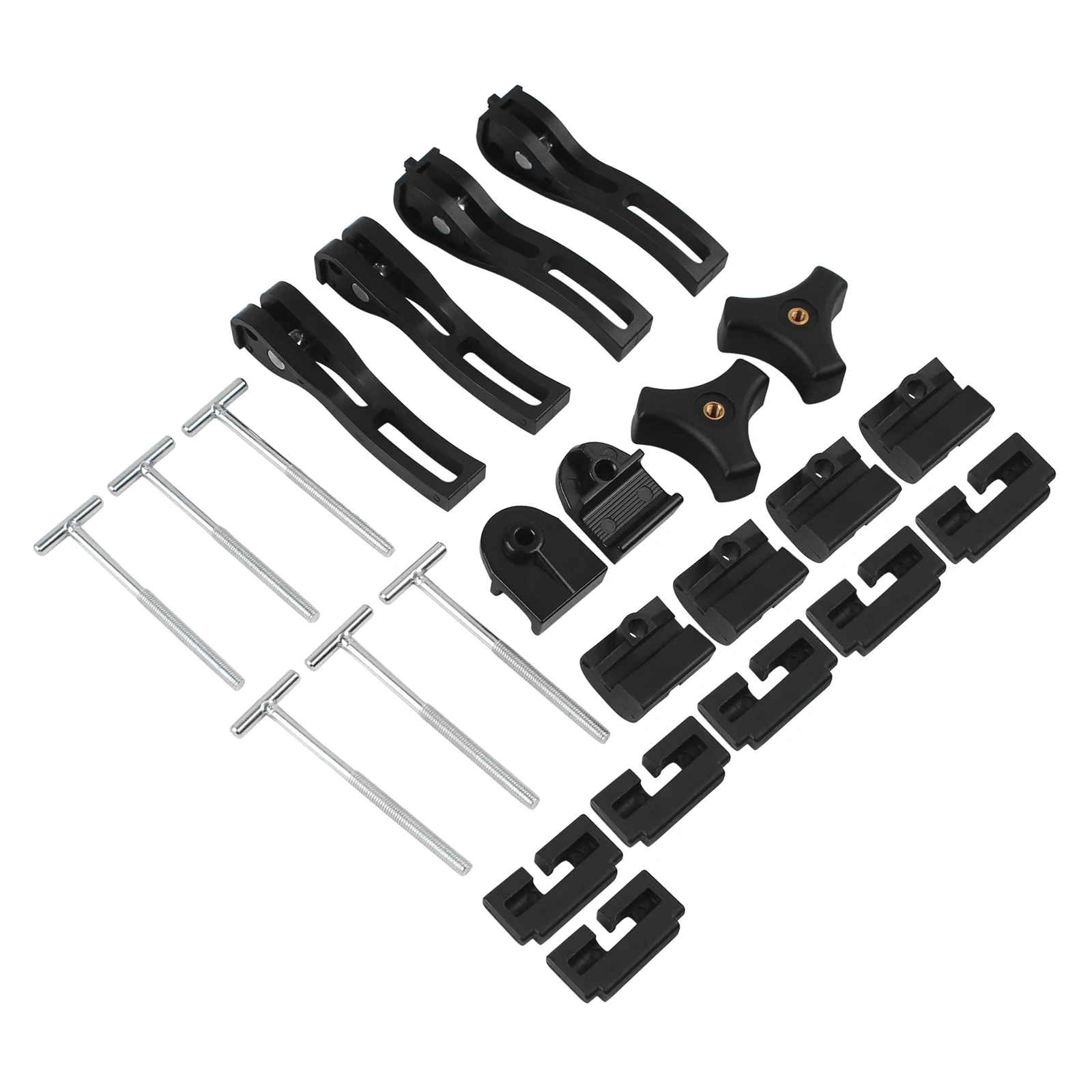 Universal Tonneau Cover Replacement Hardware Kit, Hard Tri-Fold Pickup Truck Bed Cover Front & Rear Clamps with T-Bolts