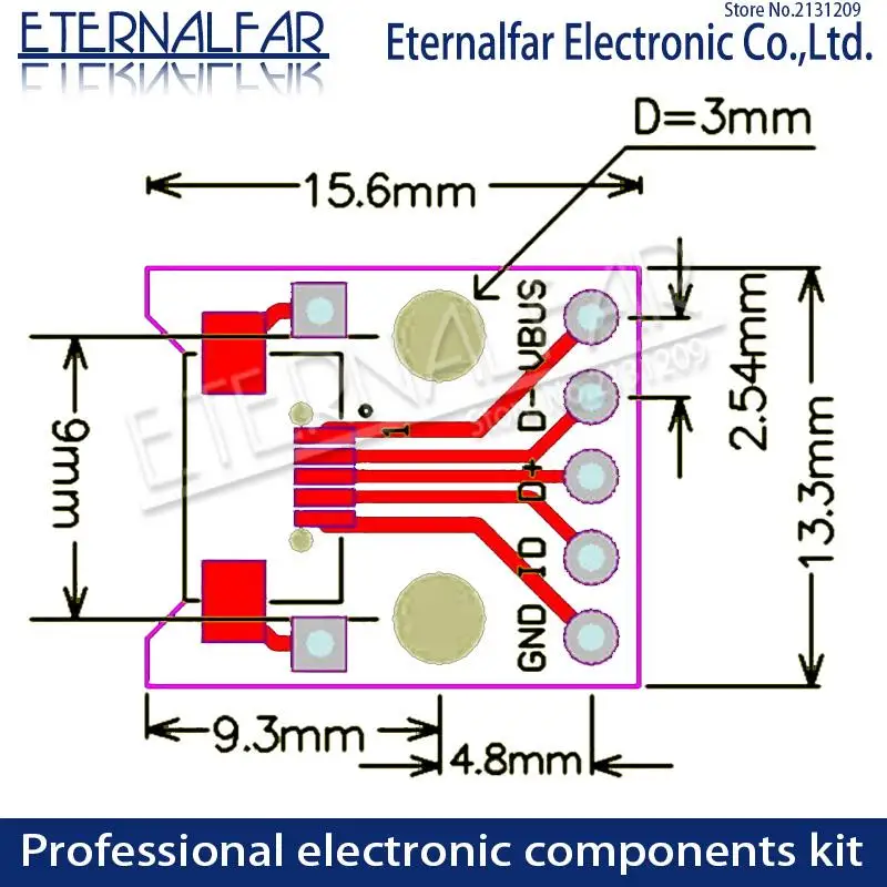 MK5P MICRO USB To DIP Adapter 5pin Female Connector Type B PCB Converter Breadboard Mini USB-01 Switch Board SMT Mother Seat