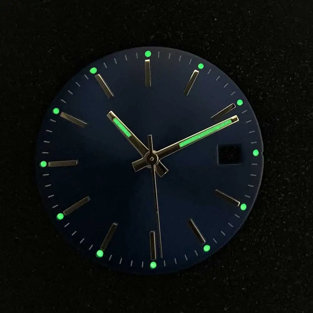 Esfera de reloj de 29mm + manecillas luminosas verdes, accesorios de reloj, conjunto de repuesto adecuado para movimiento japonés 8215/8200 y