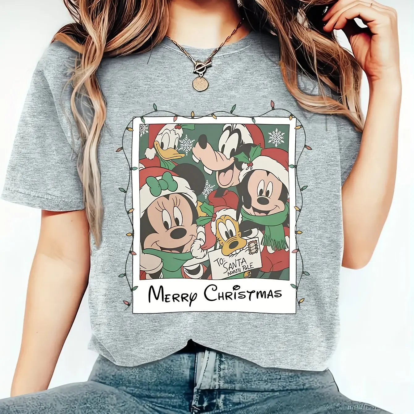 

Рождественская футболка с Микки Маусом Диснея, хлопковая мужская и женская повседневная модная свободная футболка большого размера с короткими рукавами, унисекс, наряд для мероприятий