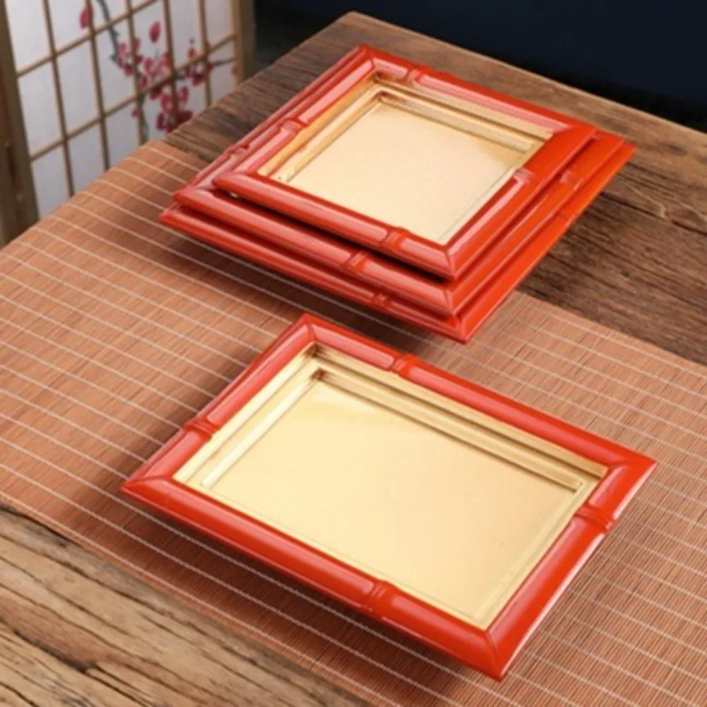 

Tableware Retro Sushi Plate Imitation Bamboo Beautiful Cold Noodle Dish Square Japanese Sushi Food Tray Restaurant