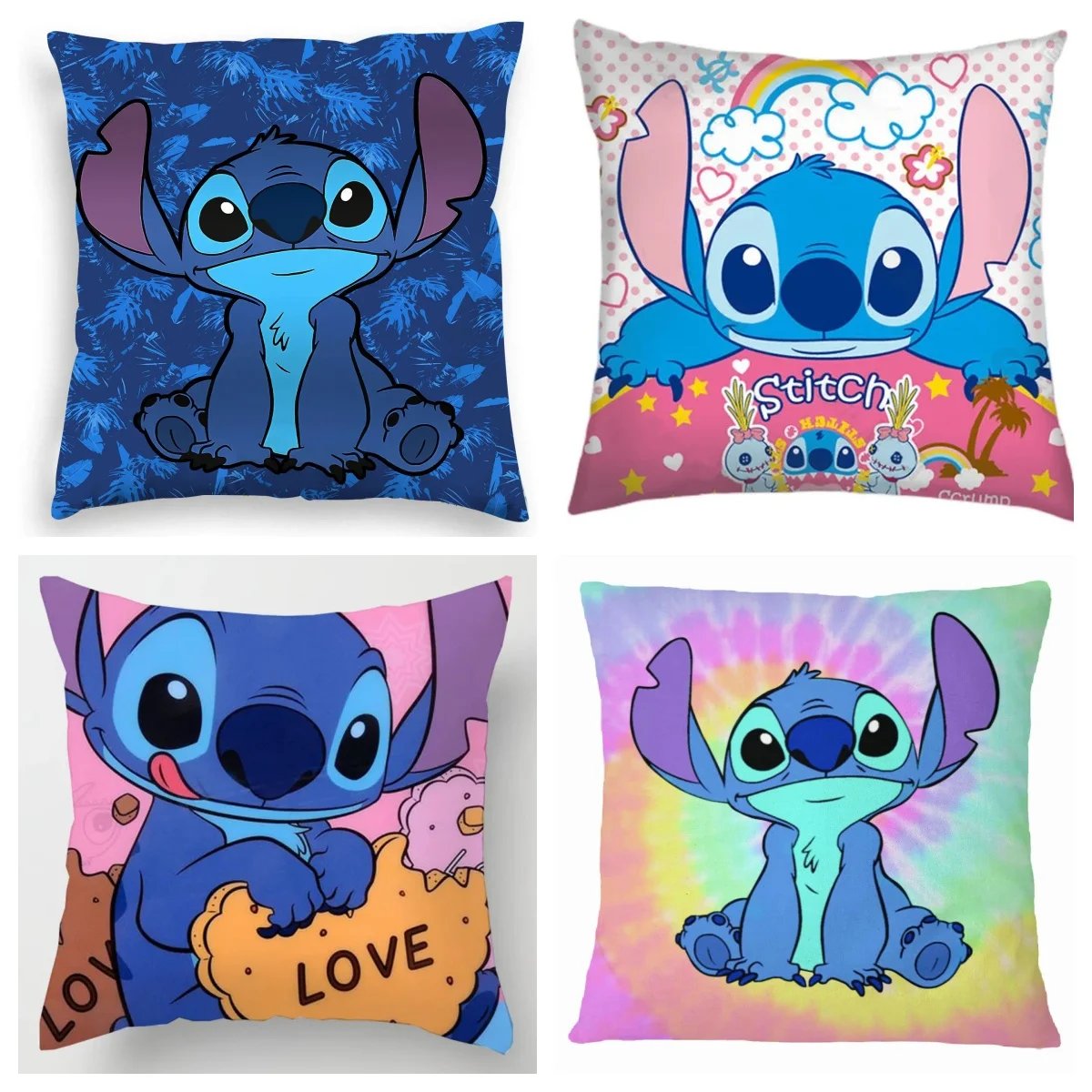 

Anime Figure Disney Stitch single Sided Print Pillowcase Kawaii Stitch Pillow Pillowcase Children Room Interior Decoration Gifts