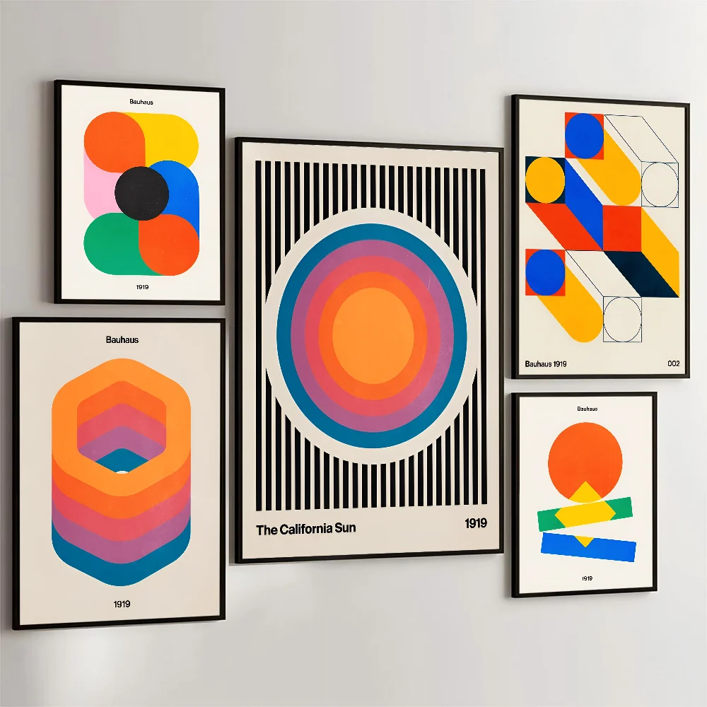 1pc bauhaus drucken plakat film klebrige plakate retro kraft papier aufkleber diy zimmer bar café ästhetische kunst wandmalerei