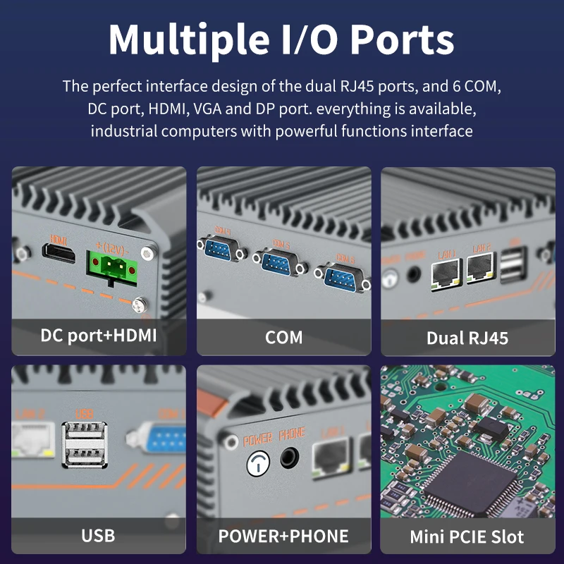 كمبيوتر Windows Win 11 الصناعي بدون مروحة كمبيوتر صغير بدون مروحة J1900 I5 7200U 1235U X86 Pc Mini Nuc بدون مروحة كمبيوتر صناعي مدمج