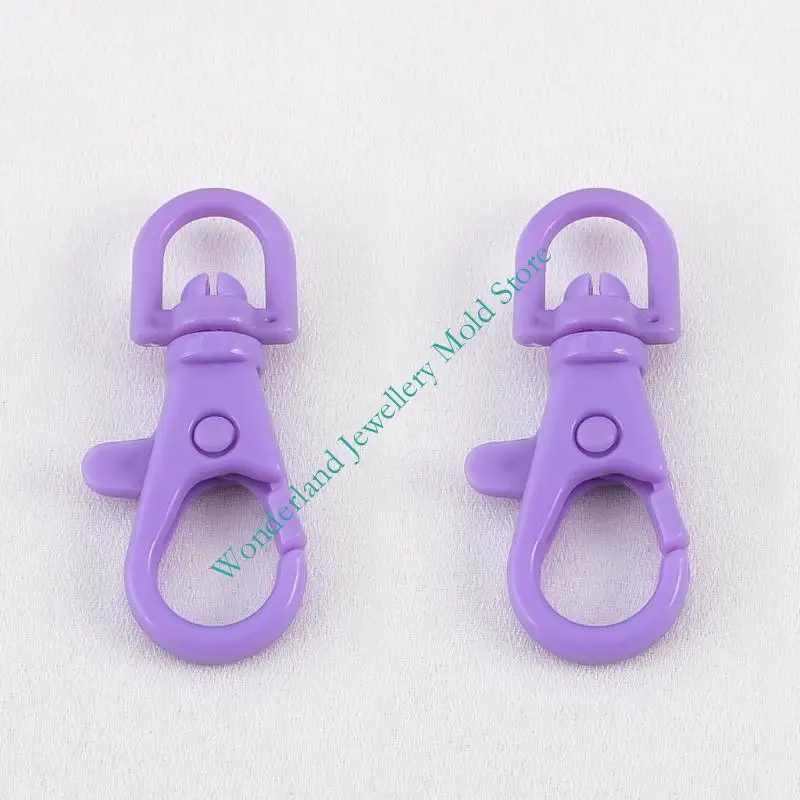 H7EB حزمة من 20 مشبك جراد البحر البلاستيكي الملون ملحقات سلسلة المفاتيح نسيج بلاستيكي لصنع المجوهرات والمشروعات اليدوية