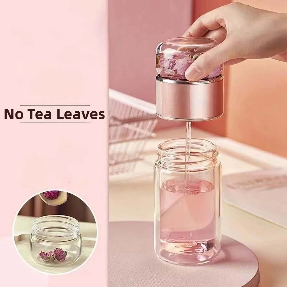 

Borosilicate Glass Tea Water Separation Bottle 304 Stainless Steel Transparent 500ML Tea Bottle Corrosion Resistance Round Mouth