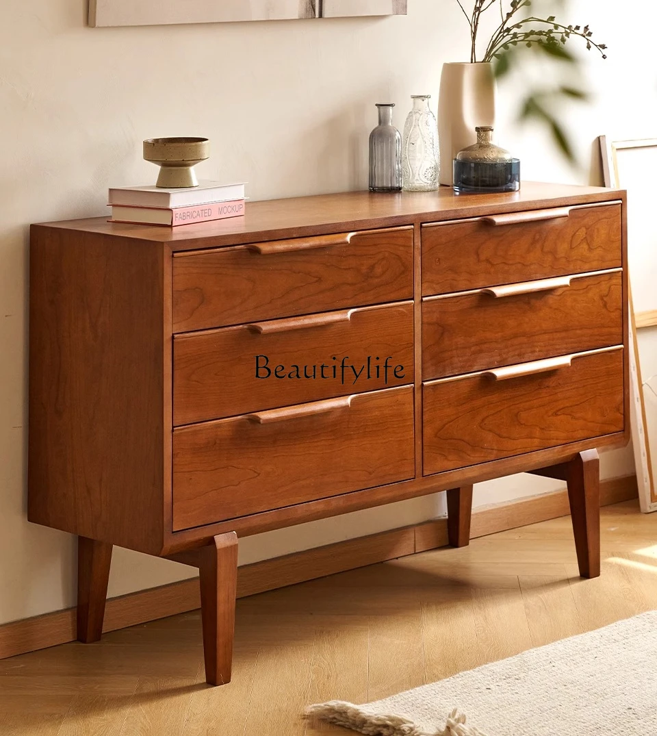 

Second-hand Cherry Wood Solid Wood Living Room Bedroom Drawer Storage Cabinet