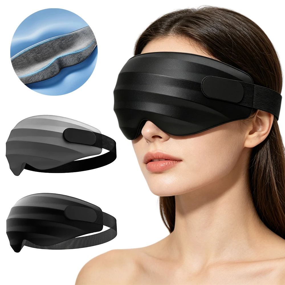 

Adjustable 3D Deep Contoured Eye Covers for Sleeping,Block Out Light Eye Mask,Zero Pressure Cup Blindfold for Sleeping,Traveling